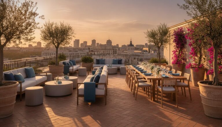 Terrazas para eventos privados Madrid: Guía de alquiler 2026