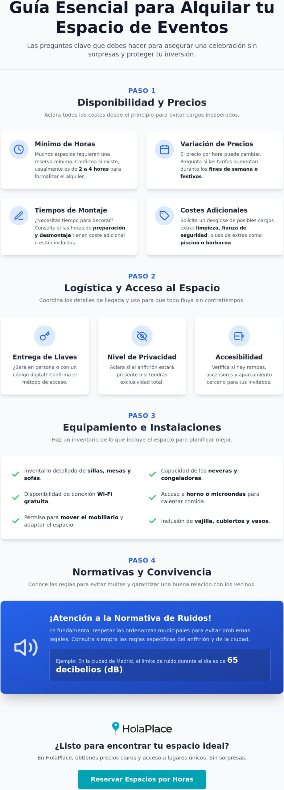 ¿Qué preguntar antes de alquilar un espacio para eventos?